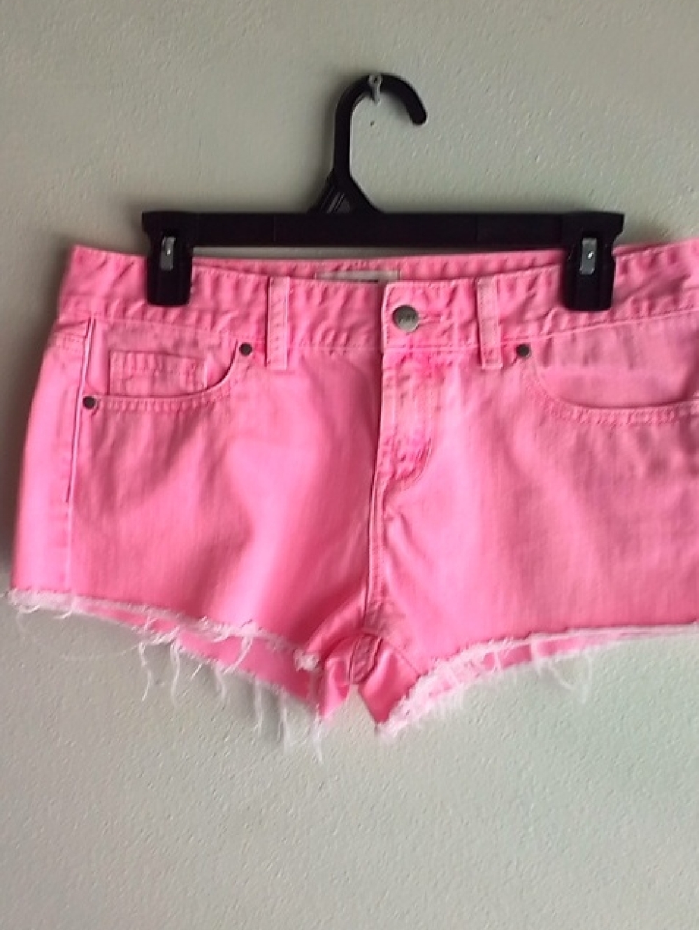 PINK Victoria's Secret Neon Pink Denim Cutoff Shorts
